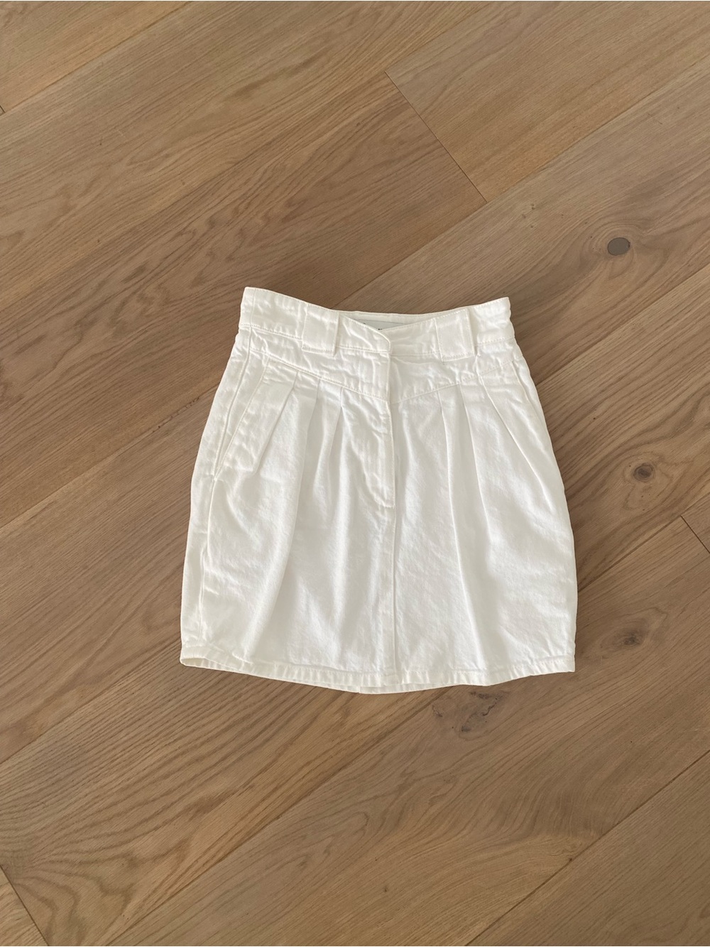 IRO White High-Waist Mini Skirt with Pleat Detail